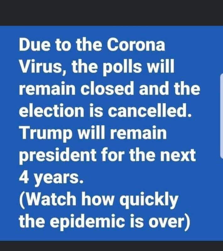 Due to the pandemic, the polls will close...