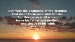 marriage one man one woman for life