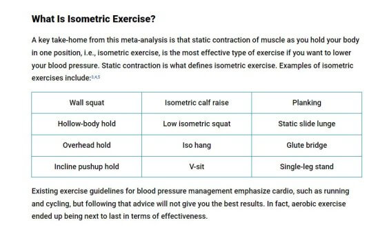 isometric exercise reduces blood pressure