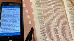 Printed Bible and eSword Smart phone app