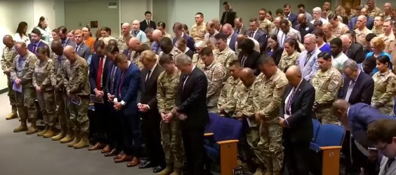 Pete Hegseth Leads Christian Prayer Service in the Pentagon