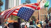 Protesters at a No Kings Day rally in Phoenix, Arizona, representing elite-funded fake grassroots movements in America