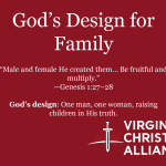 Gods design for family is one man, one woman, raising children in truth