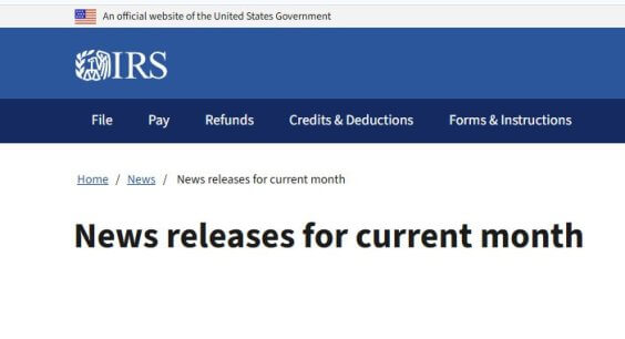 IRS NEWS UPDATE