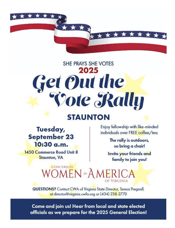 September 23, 2025 Get Out the Vote Rally in Staunton!