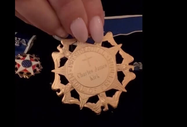 Charlie Kirk Medal of Freedom cross