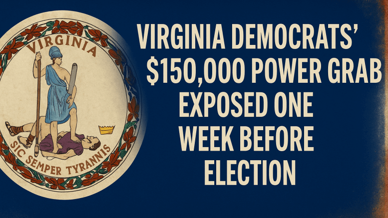 Virginia Democrats' $150,000 Power Grab Exposed One Week Before Election
