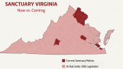 Sanctuary Virginia Map, Virginia sanctuary funding