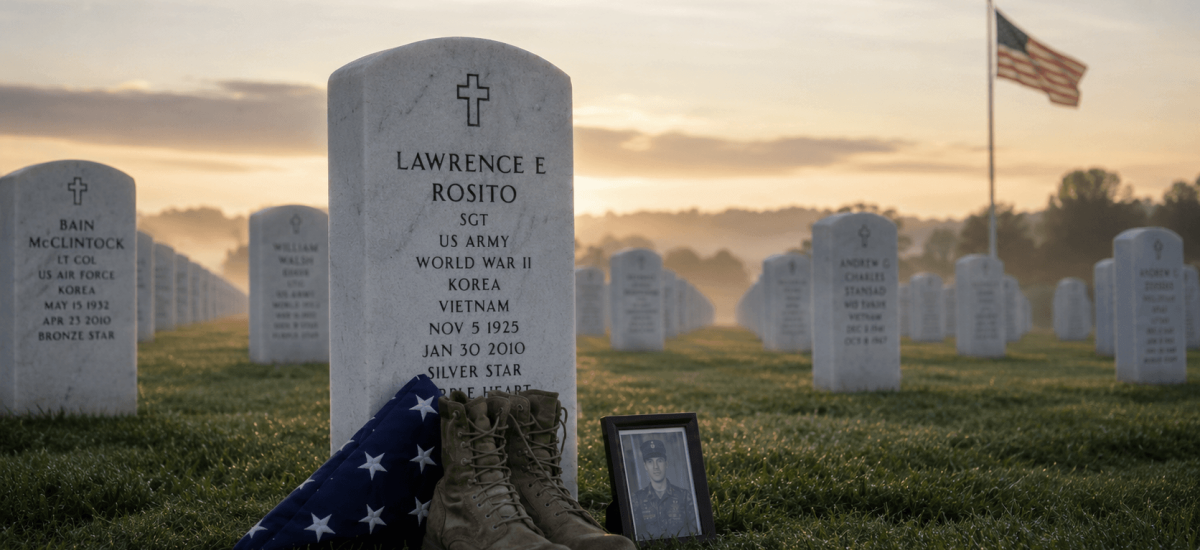 A folded American flag honoring the fallen on Memorial Day