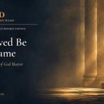 KAVOD featured image for Hallowed Be Thy Name, showing ancient stone columns illuminated by golden light.