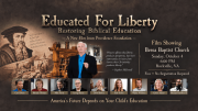 Educated for Liberty film showing at Berea Baptist Church in Rockville, Virginia, Sunday, October 4 at 6:00 PM. Free, no registration required.